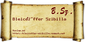 Bleicöffer Szibilla névjegykártya